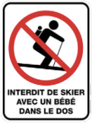 No ski or ride while carrying child